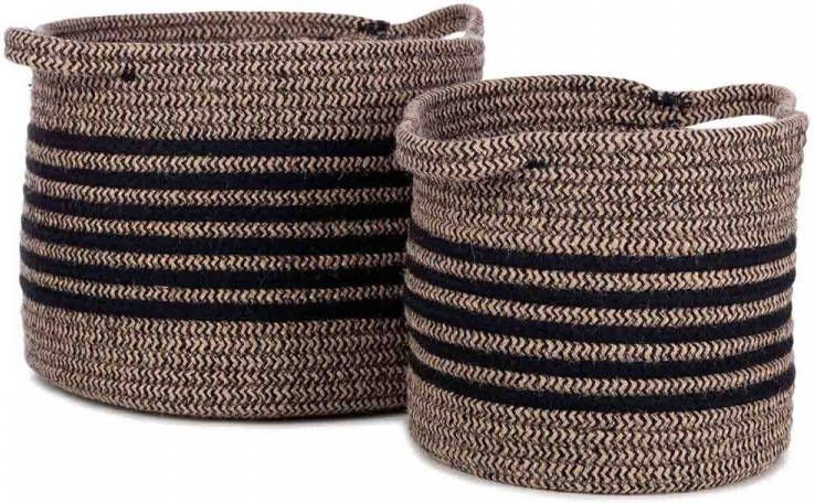 KidsDepot 2 delige Mandenset Eran katoentouw zwart