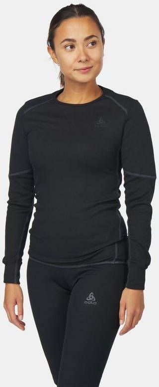 Odlo Bl Top Crew Neck L/S Active X Warm Eco Dames Zwart/Donkergrijs