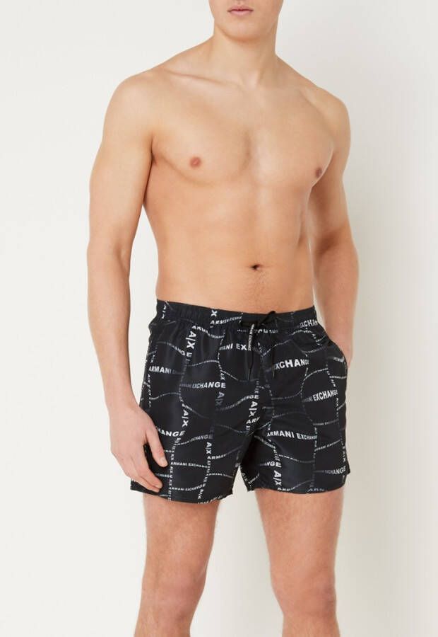 Armani Exchange Zwemshorts met steekzakken en logoprint