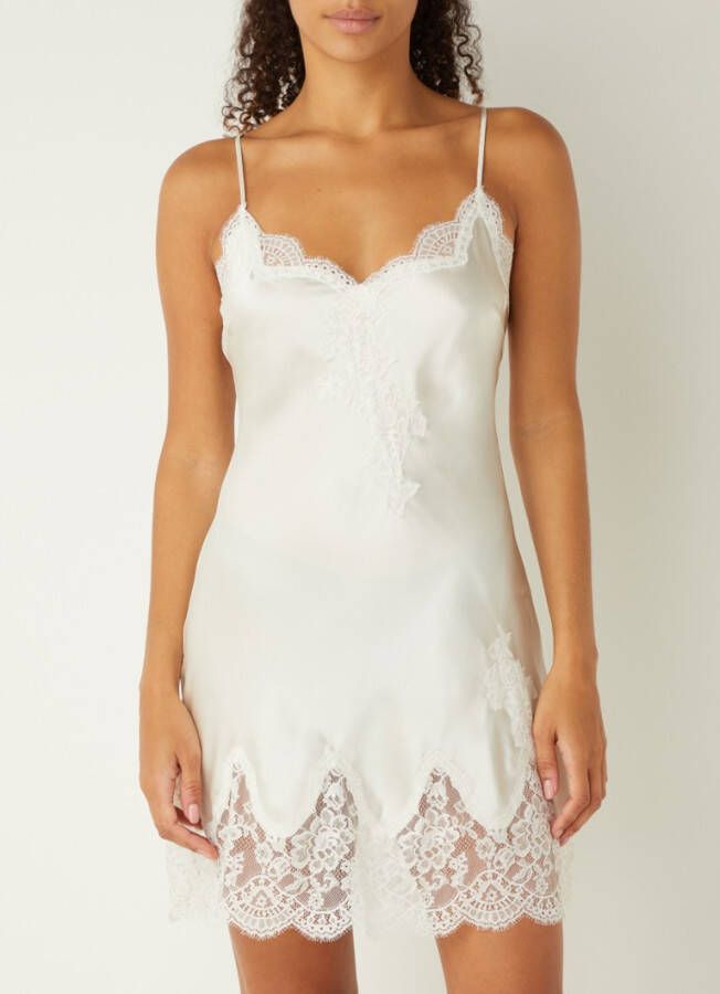 Aubade Toi Mon Amour slipdress van zijde met kant
