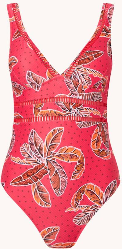 Baku Coral voorgevormde badpak met structuur en print