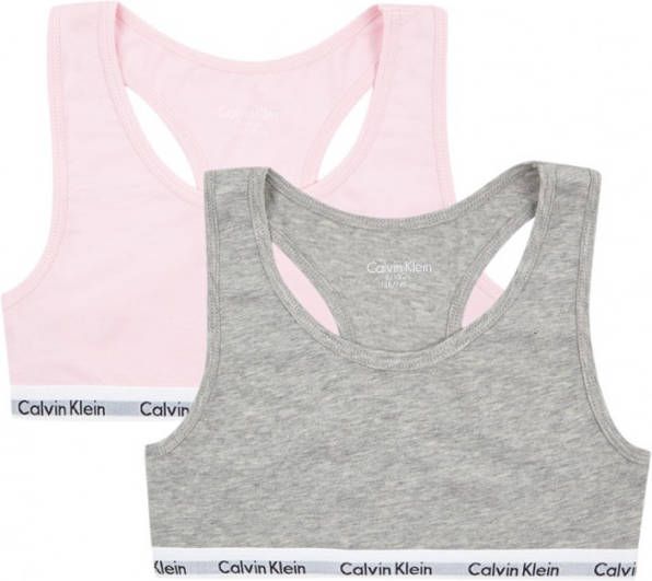 Calvin Klein Meisjes top in m&#xEA, l&#xE9, e en uni in 2 pack