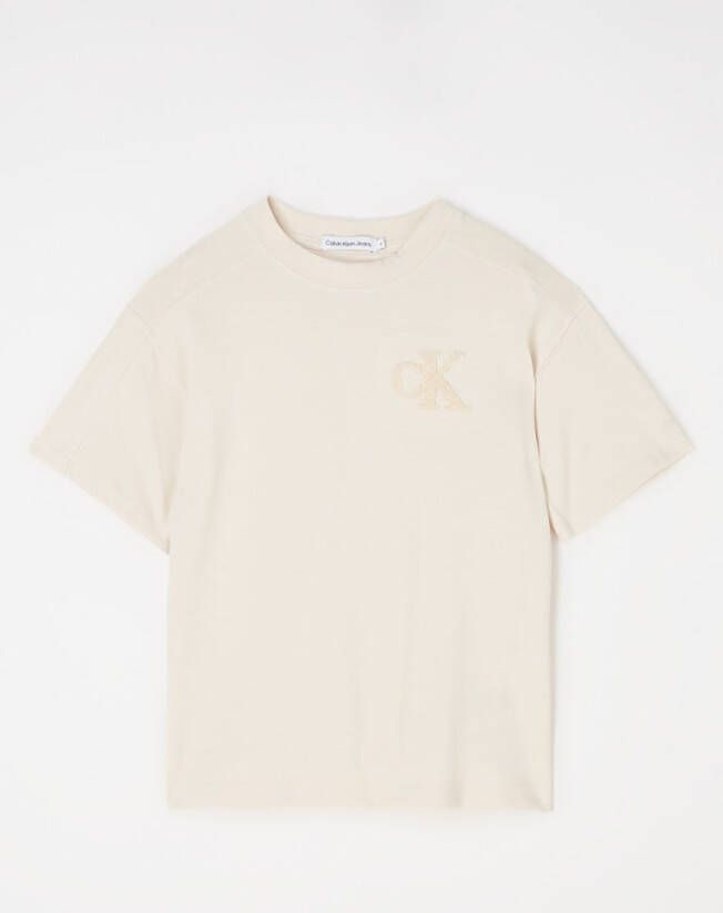 Calvin Klein T shirt van piqu&#xE9, katoen met logoborduring