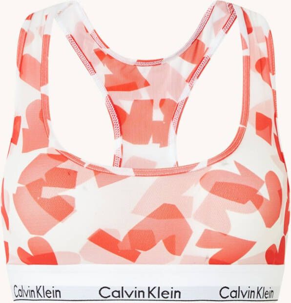 Calvin Klein Valentine bralette van mesh met print en logoband