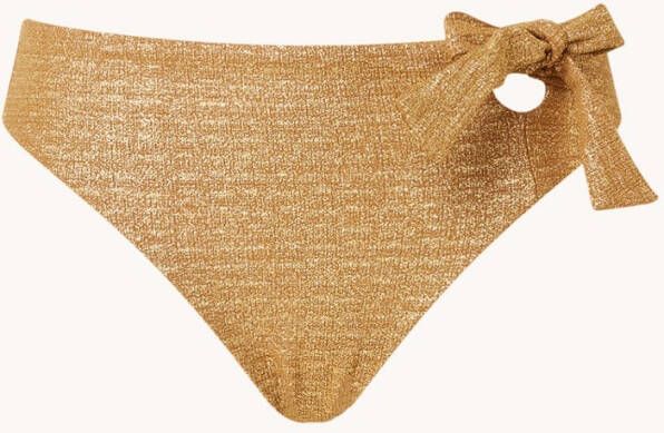 CYELL High waisted bikinislip met lurex en gestrikt detail