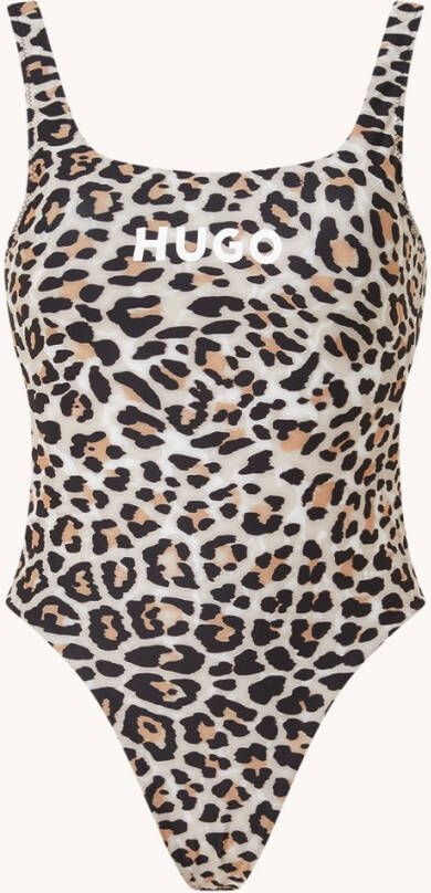 Hugo Boss Leo voorgevormd badpak met uitneembare vulling en panterprint