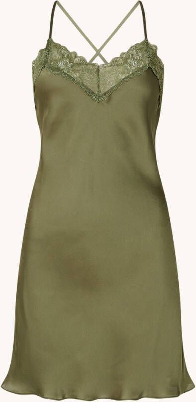 Hunkemö, ller Slipdress van satijn met kant