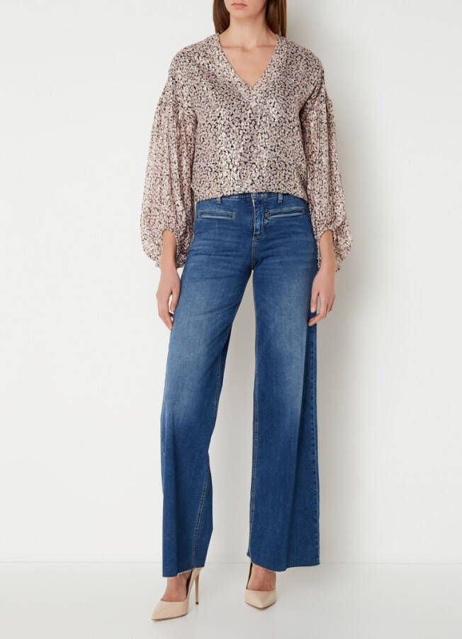 Liu Jo Mid waist wide leg jeans met medium wassing