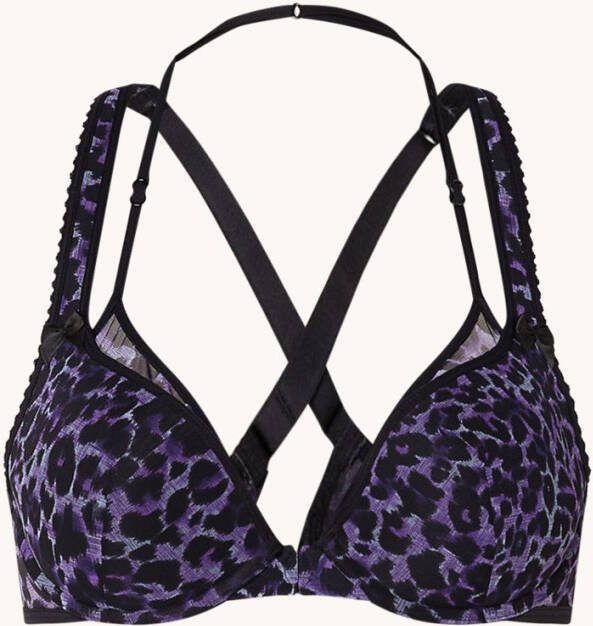 Marlies Dekkers peekaboo push up bh | wired padded black purple leopard