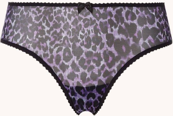 Marlies Dekkers peekaboo 8 cm brazilian slip | black purple leopard
