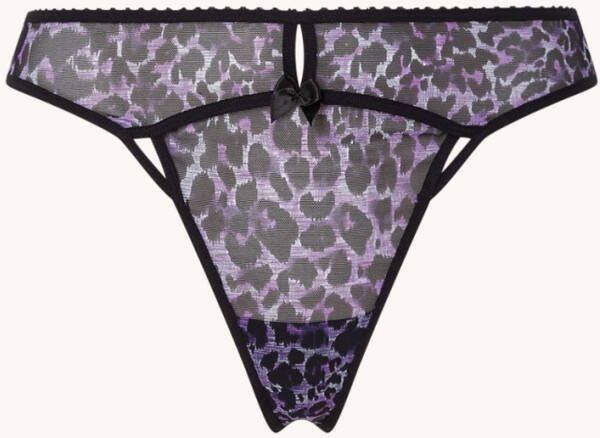 Marlies Dekkers peekaboo 4 cm string | black purple leopard