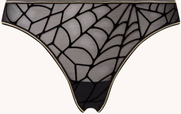 the adventuressbutterfly thong | black gold lurex