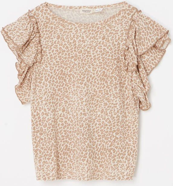 MarMar Copenhagen T shirts Leo Tavora Frill Leopard Lichtroze