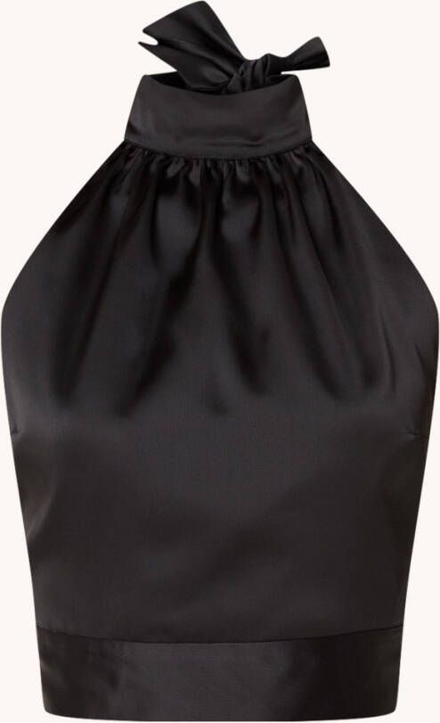 NIKKIE Loren cropped haltertop van satijn