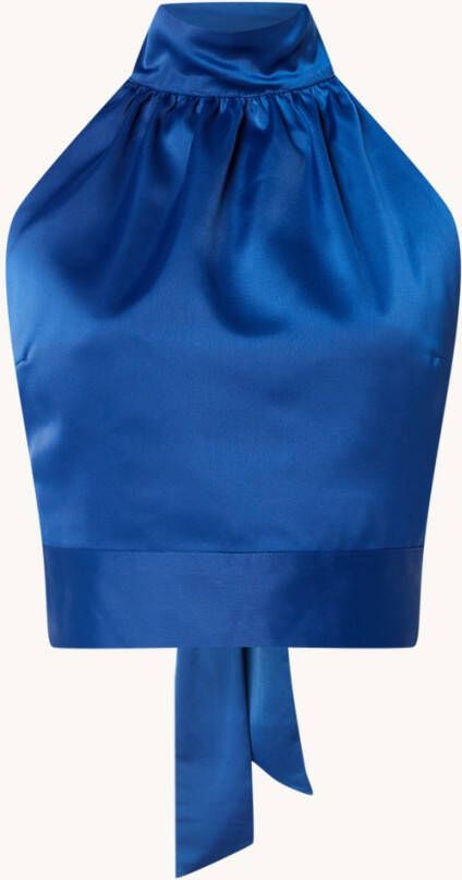 NIKKIE Loren cropped haltertop van satijn