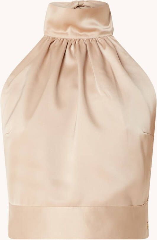 NIKKIE Loren cropped haltertop van satijn