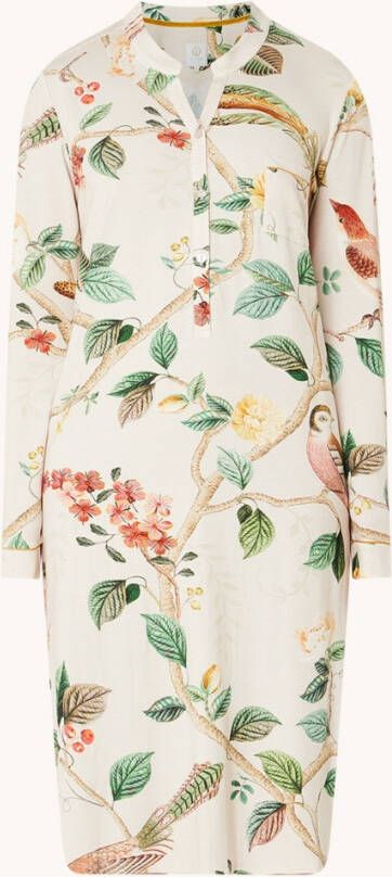PiP Studio Diogo nachthemd met borstzak en bloemenprint