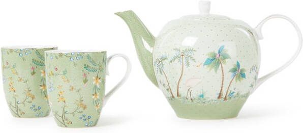 Pip Studio Jolie Flowers Theeset Large Set van 3 Groen