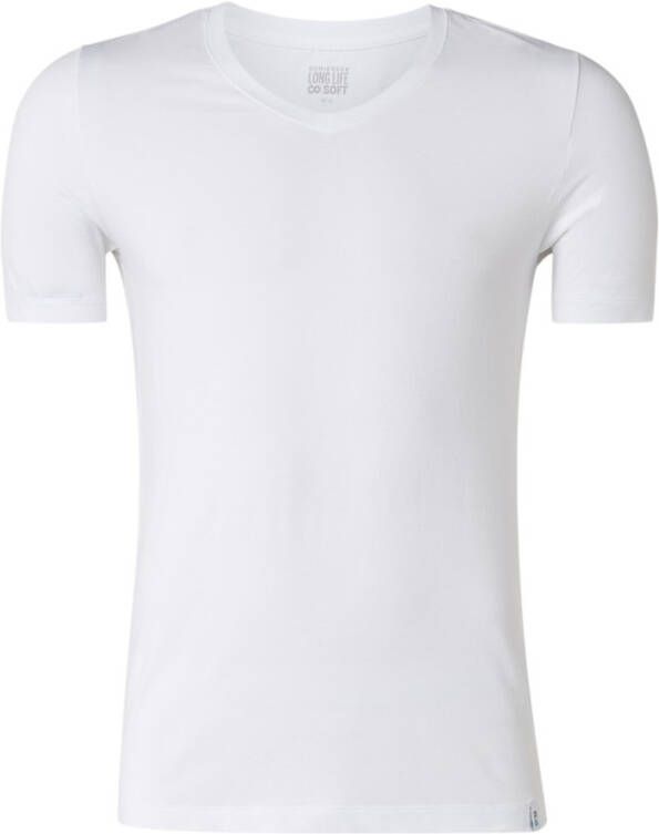 Schiesser T shirt v hals korte mouw 155630 100 white