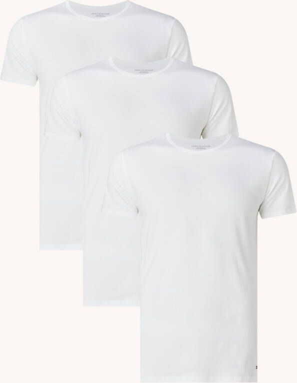 Shirt met ronde hals STRETCH CN TEE SS 3PACK met tommy hilfiger merklabel in de zijnaad(set, 3 delig, Set van 3 )
