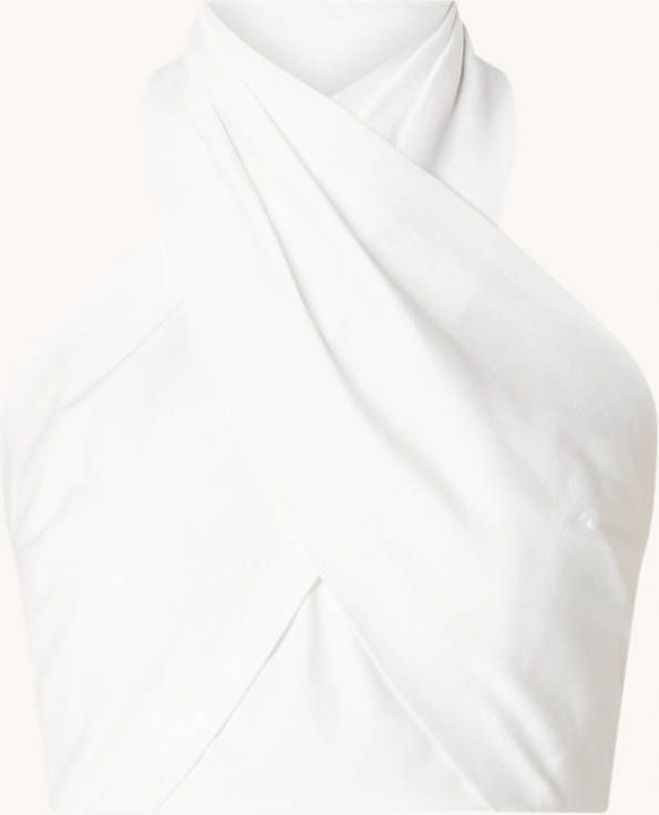 REISS Alanis cropped haltertop in lyocellblend met geknoopt detail