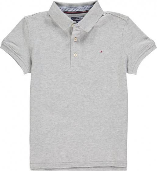 Tommy Hilfiger ! Jongens Polo Korte Mouw Maat 128 Grijs Katoen/elasthan