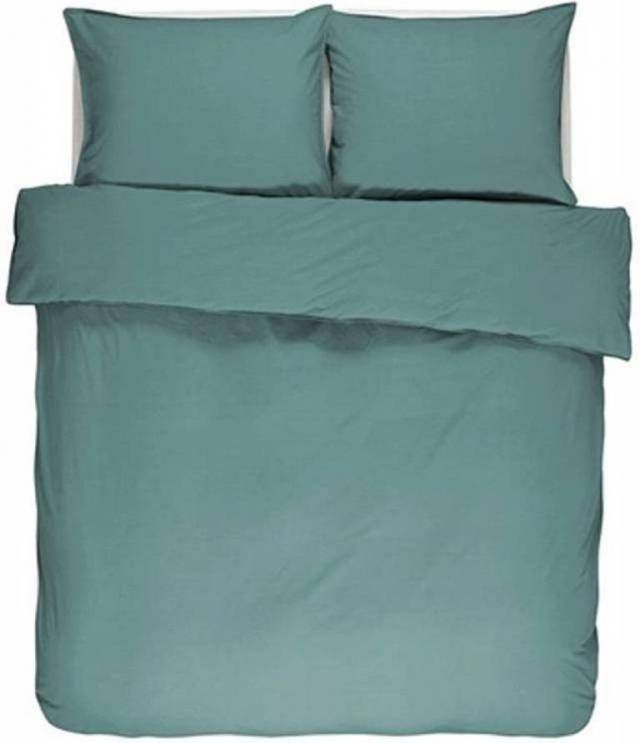 Essenza Guy Dekbedovertrek 100% Katoen 2 persoons(200x200/220 Cm + 2 Slopen) 2 Stuks(60x70 Cm) Groen