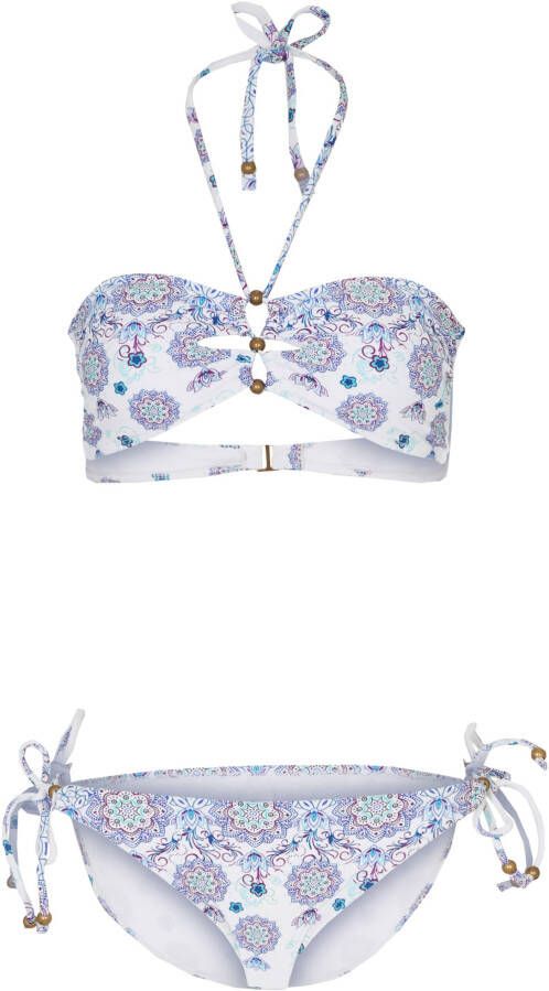 RAINBOW Bandeau bikini (2-dlg. set), wit/blauw