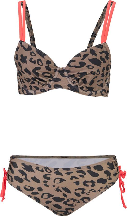 bpc bonprix collection Beugel bikini (2-dlg. set), beige/zwart luipaardprint