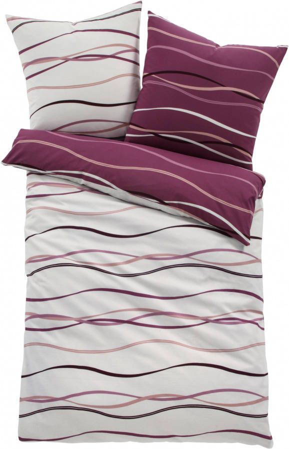 Dubbelzijdig dekbedovertrek met golven, bessen, 100% katoen