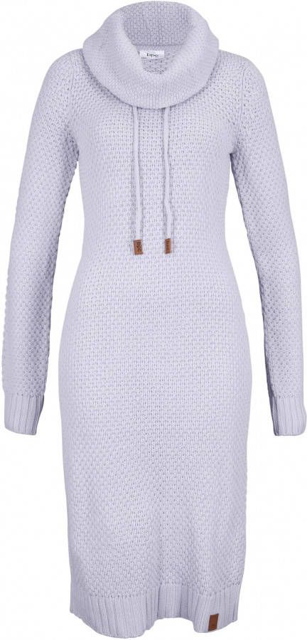 bonprix Gebreide jurk met sjaalkraag