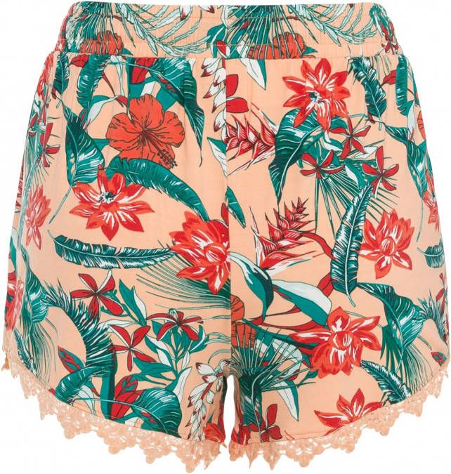 BODYFLIRT Jersey short, zalmoranje gebloemd, 95% viscose, 5% elastan