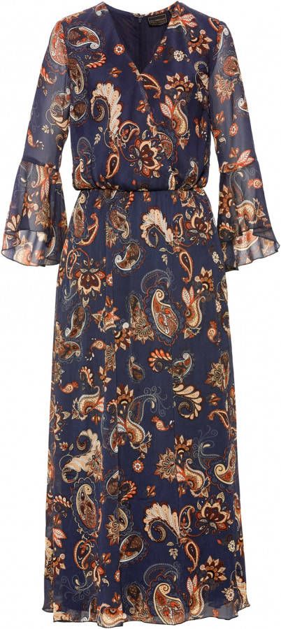 bpc selection Maxi jurk, donkerblauw/beige paisley, 100% polyester