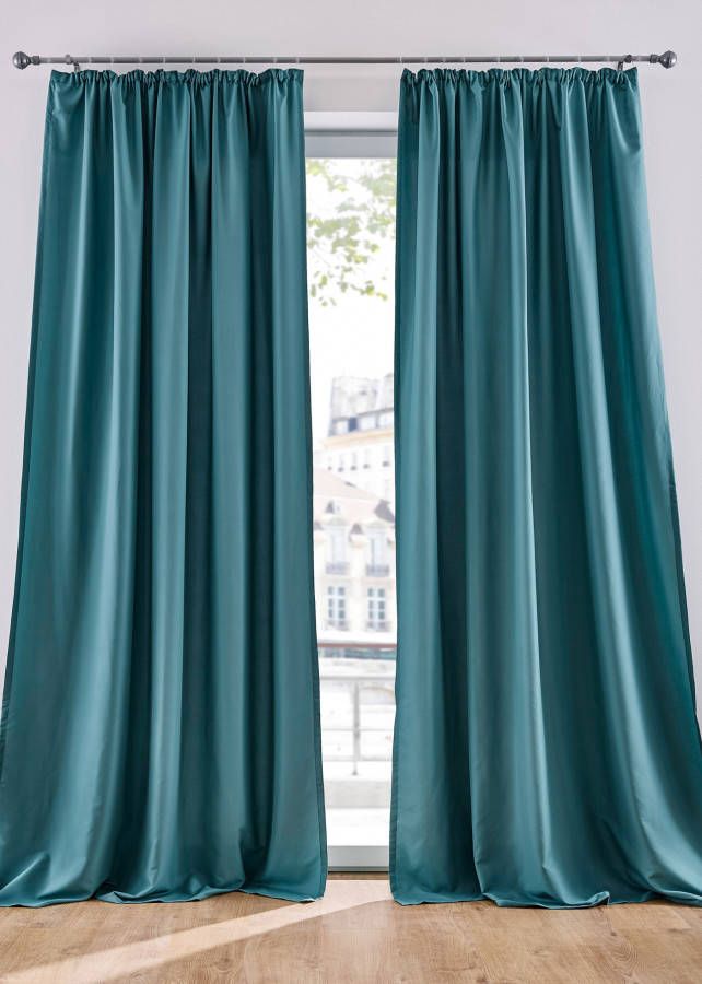 bpc living bonprix collection Effen gordijn van microvezel (set van 2), donkermintgroen