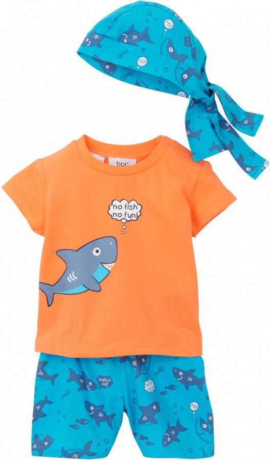 bonprix Baby T shirt, bermuda en bandana(3 dlg. set)van biologisch katoen