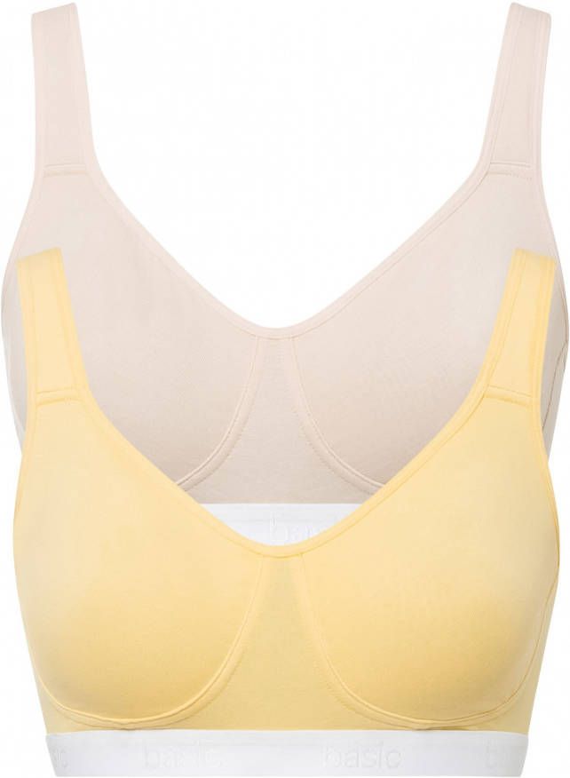 bonprix T shirt bh zonder beugels(set van 2)met biologisch katoen