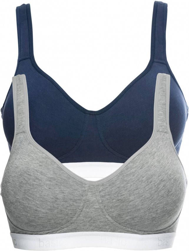 bonprix T shirt bh zonder beugels(set van 2)met biologisch katoen