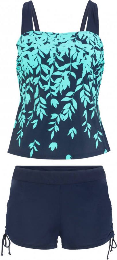 bpc bonprix collection Tankini (2-dlg. set), lichtblauw/donkerblauw gebloemd
