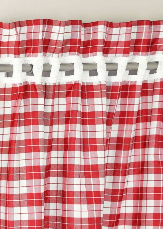 bpc living bonprix collection Gordijn met print en embrasse (4-dlg. set), rood