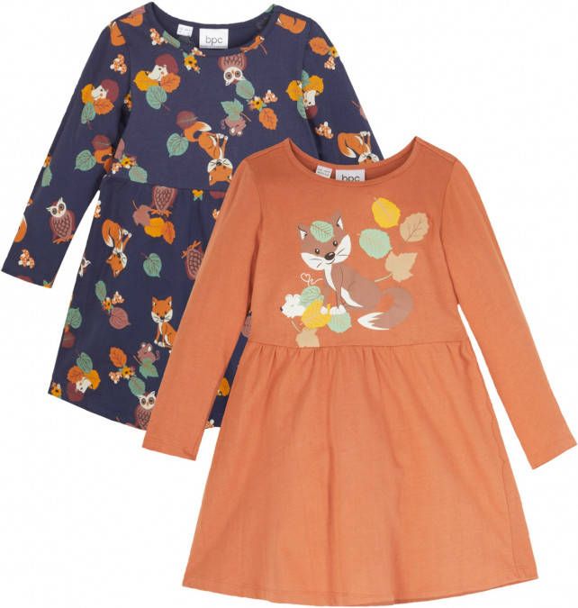 bonprix Meisjes jersey jurk(set van 2 )
