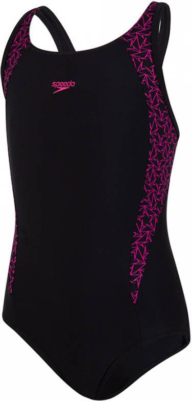 Speedo badpak Splice meisjes polyamide zwart/roze maat 128 online kopen