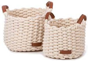 Kidsdepot Opbergmanden Korbo wit M set van 2 maten