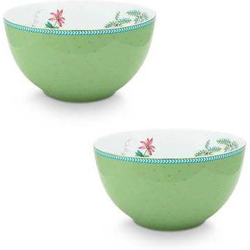 Pip Studio Kommen Set van 2 Goud/Groen Jolie Ø15cm