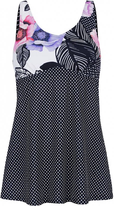 maritim Tankini met gedessineerde achterkant Zwart/Wit