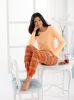 Pyjama Broek in roestrood smaragdgroen bedrukt van wäschepur online kopen