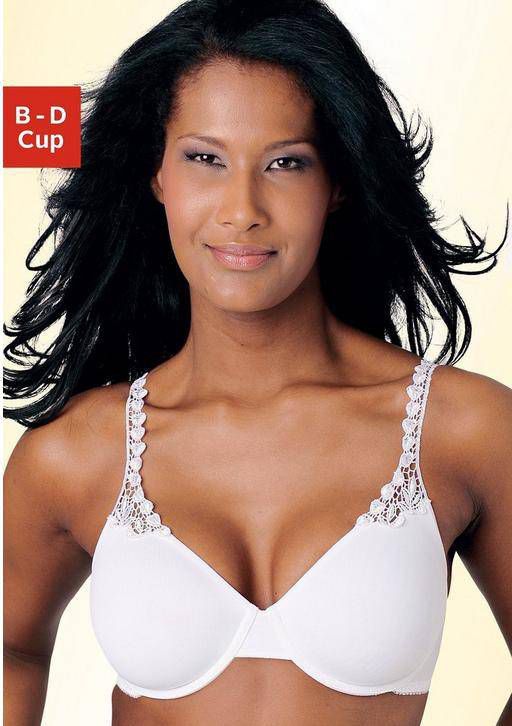 Nuance T-shirtbeha, met beugel en met bandjes die met een borduursel zijn versierd