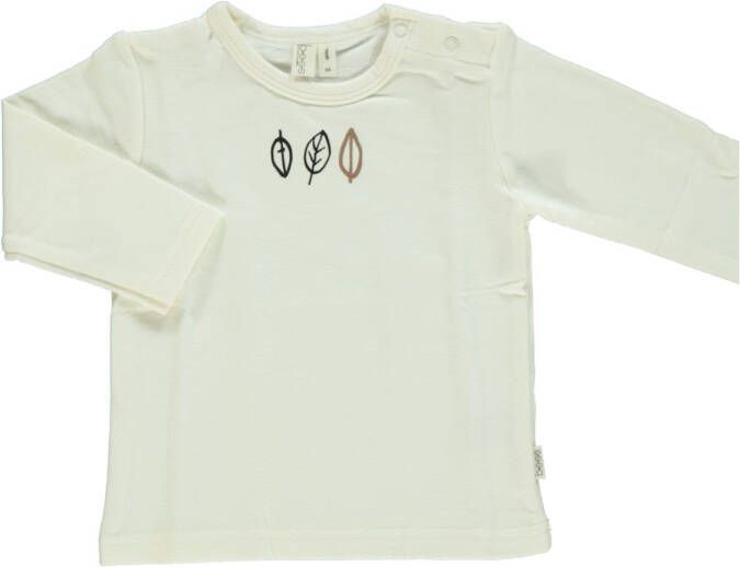 Bess ! Unisex Shirt Lange Mouw -- Off White Katoen/elasthan