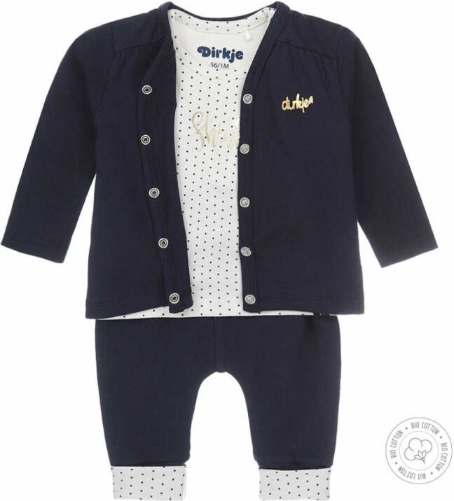Dirkje ! Meisjes Driedelige Set -- Donkerblauw Katoen/elasthan
