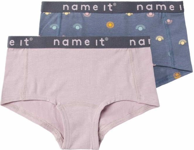 name it ! Meisjes 2 Pack Hipster -- Diverse Kleuren Katoen/elasthan