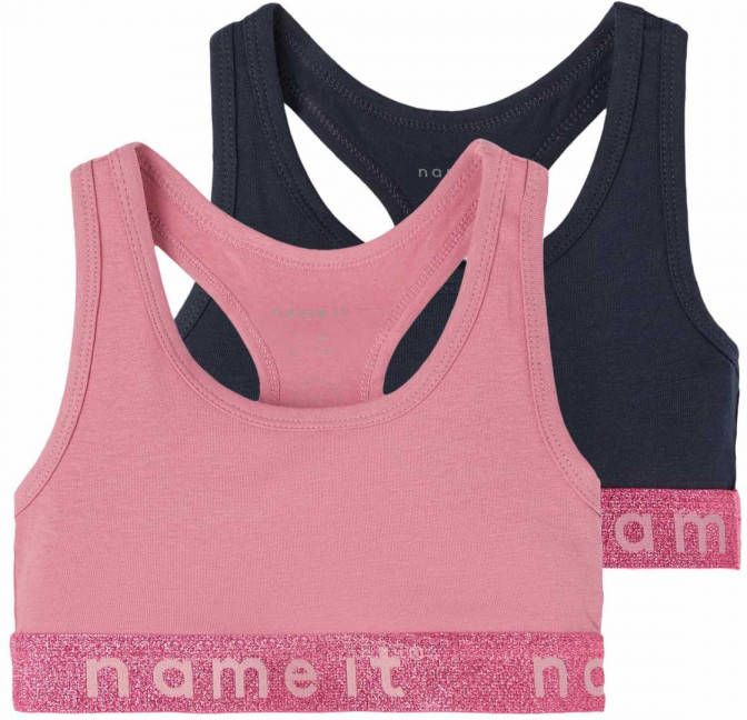 name it ! Meisjes 2 Pack Top -- Diverse Kleuren Katoen/elasthan